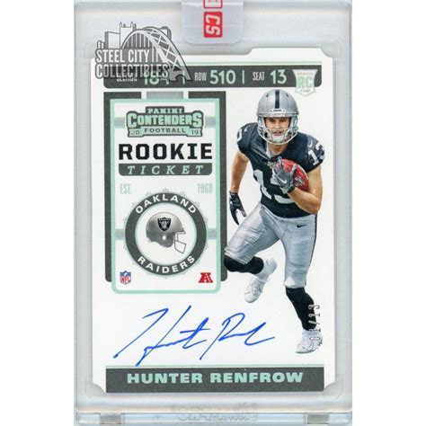 Hunter Renfrow 2019 Panini Contenders Rookie Ticket Stub Autograph 01