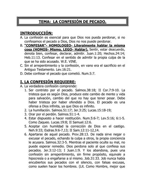 Pdf Tema La Confesi N De Pecado