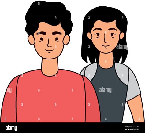 Young Lovers Couple Avatars Characters Stock Vector Image And Art Alamy