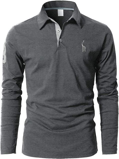 Sttlzmc Mens Long Sleeve Giraffe Tennis Polo Shirts L Shopstyle