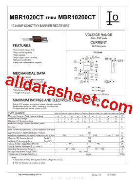 MBR1030CT Datasheet PDF Bytesonic Electronics Co Ltd