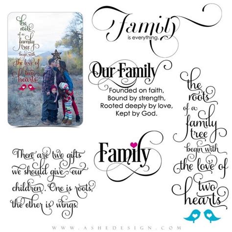 Family Word Art Quotes Photo Overlays for Scrapbooking