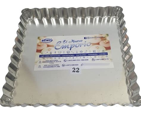 Molde Para Tortas Pasta Frola Rizada Cuadrado Fija X Cm