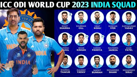 Icc Odi World Cup 2023 Team India Final Squad World Cup 2023 India Team