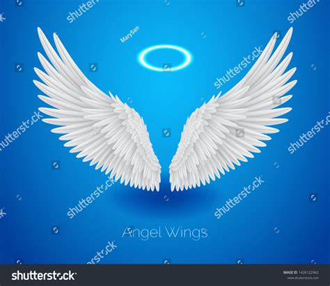 White Angel Wings Shining Nimbus Halo Stock Vector (Royalty Free) 1426122962 | Shutterstock