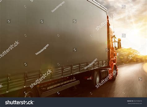 Truck Drives On Country Road Sunset Foto De Stock 367336676 Shutterstock