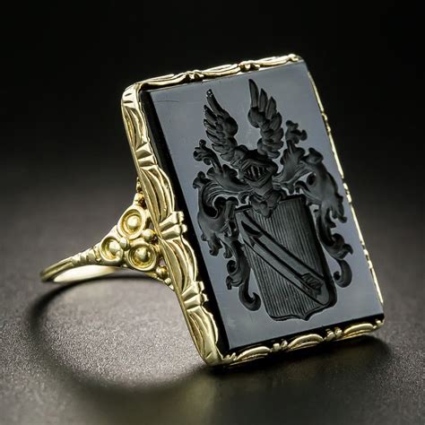 Victorian Onyx Intaglio Ring Antique Jewelry University