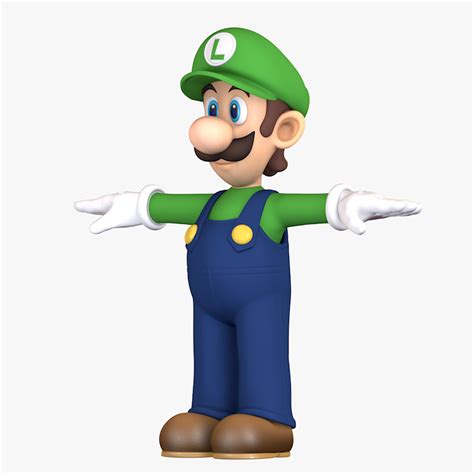 Luigi Super Mario Character 3d Model 59 C4d Fbx Obj Free3d