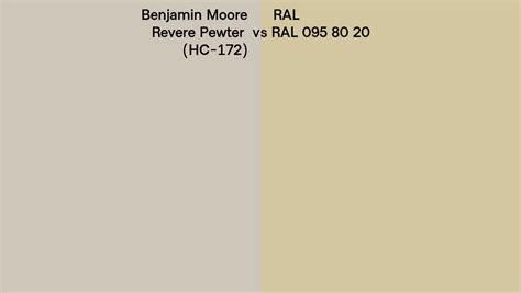 Benjamin Moore Revere Pewter HC 172 Vs RAL RAL 095 80 20 Side By Side