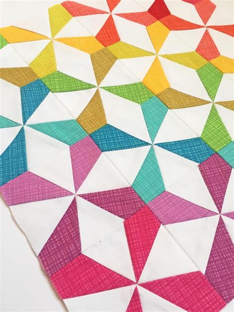 Kaleidoscope Foundation Paper Pieced Quilt Block Pattern Modern FPP