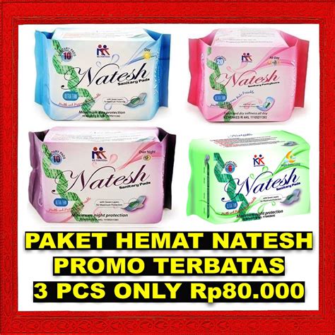 Jual Natesh Sanitary Pads Pantyliner Night Day Use Pembalut Herbal