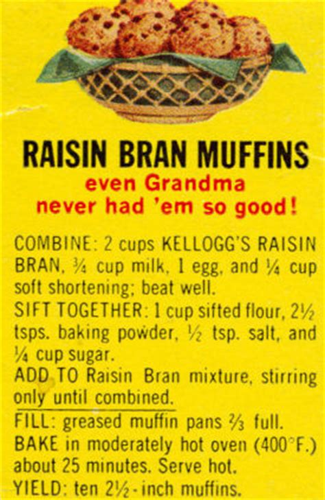 Kellogg’s Raisin Bran Muffins Recipe « RecipeCurio.com