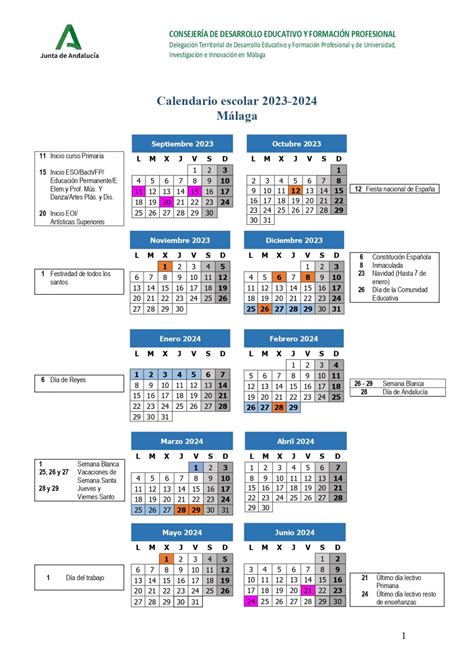 Calendario Escolar 23 24 CEIP Rectora Adelaida De La Calle