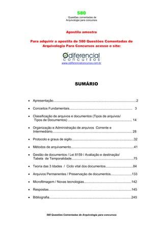 580 questões comentadas de arquivologia PDF Download Gratuito