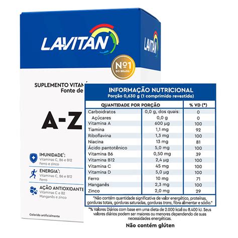 Multivitaminico Lavitan A Z 90 Comprimidos Cimed Body Shopping