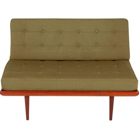 Vintage Green Fabric And Teak Minerva Daybed By Peter Hvidt Orla