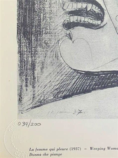 Pablo Picasso Weeping Woman 1937 Original Hand Signed Print With