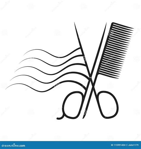 Scissors and Comb Silhouette Stock Illustration - Illustration of ...