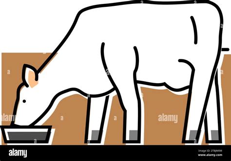 cow drinking water color icon vector illustration Stock Vector Image ...