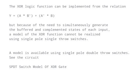 Switching Circuit Of Xor Gate