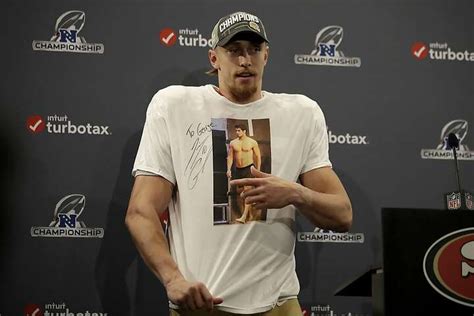 George Kittle Wore A Shirt With A Picture Of Shirtless Jimmy Garoppolo