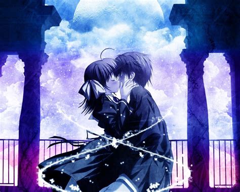 Anime Couple Kiss Wallpapers Top Free Anime Couple Kiss Backgrounds Wallpaperaccess