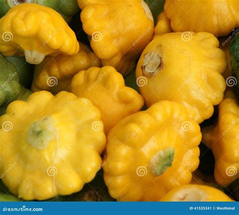 Yellow Patty Pan Cucurbita Pepo Stock Photo Image