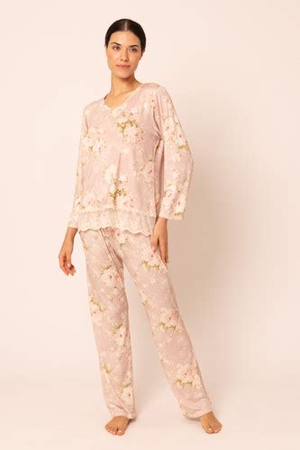 Pijama Longo Flower Rose Mari M Lingerie Br