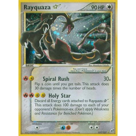 Rayquaza Gold Star 107107 Ex Deoxys Holo Ultra Rare Pokemon Card Near