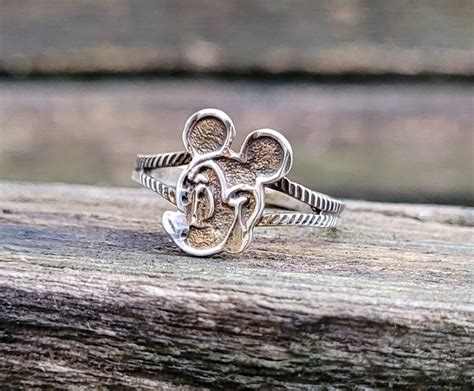 Vintage Mickey Mouse Ring 6 12 Sterling Silver T For Etsy