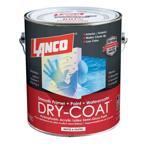 Lanco Dry Coat 1 Gal White And Pastel Semi Gloss Acrylic Latex