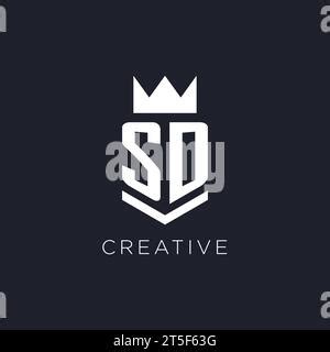 Initial Sd Logo Shield Crown Style Luxury Elegant Monogram Logo Design