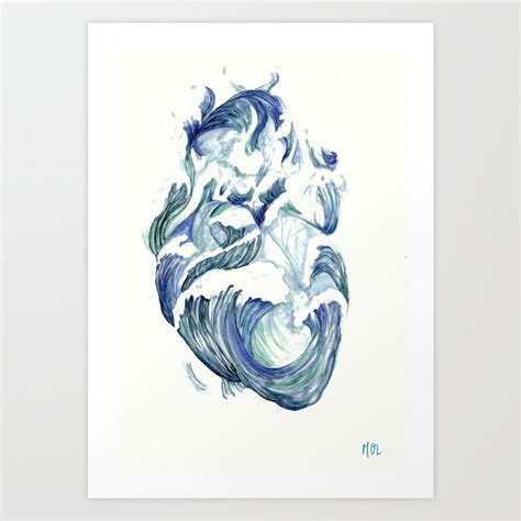 ocean heart Art Print by Mol Art & Illustration | Society6