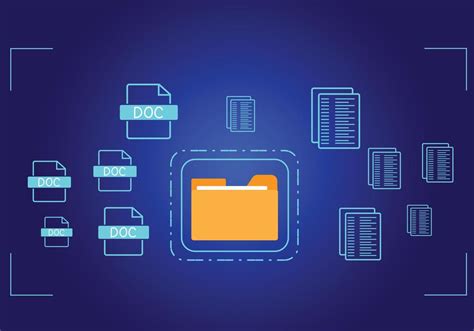 Document Management System Concept Folder And Document Icon Software