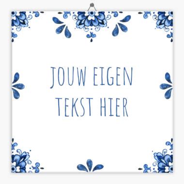 Delfts Blauw Tegeltje Waterverf Direct Maken En Bestellen