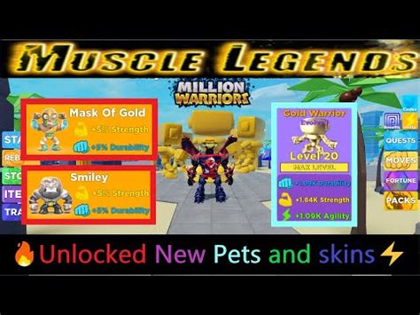 Muscle Legends Latest Update New Pets And Skins Youtube