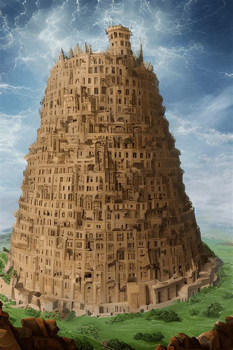 Tower of Babel Bible Graphic · Creative Fabrica