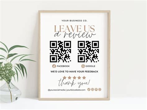 Editable Leave Us A Review Template Qr Code Printable Google Review