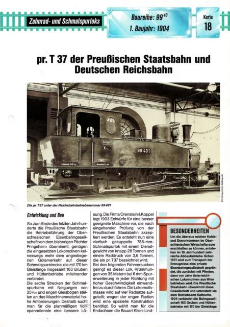 Baureihe Pr T Preu Ische Staatsbahn Datenblatt Eur