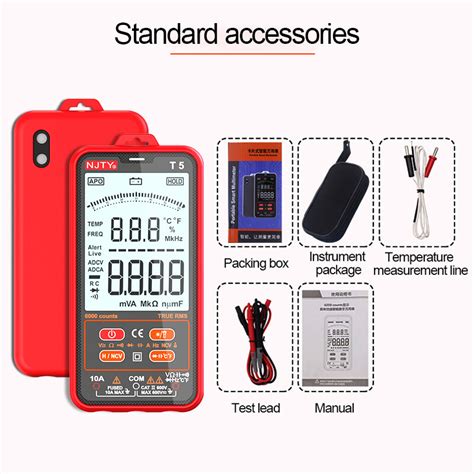 Njty Counts Digital Multimeter Color Screen Ture Rms Ac Dc Ncv