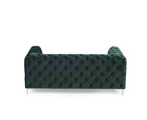 Green Plush Velvet Seater Sofa Homegenies