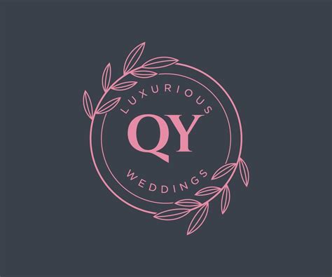 Plantilla De Logotipos De Monograma De Boda Con Letras Iniciales Qy Plantillas Florales Y