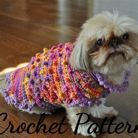 CROCHET PATTERN Dog Sweater Small Dog Patterns Crochet | Etsy