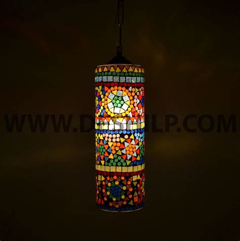 More Color Available Multi Colored Glass Pendant Light Cylinderical