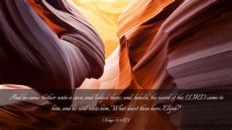 1 Kings 19 9 KJV Desktop Wallpaper And He Came Thither Unto A Cave