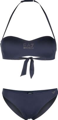 Ea Emporio Armani Logo Embellished Bikini Set Shopstyle Two Piece