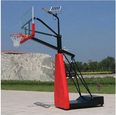 Basketball Stand Outdoor Mobile Hand Crank Lift Solar