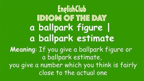 a ballpark figure | a ballpark estimate | Vocabulary - W3schools