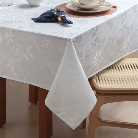 Toalha De Mesa Damask Redonda Lugares Cm Ligamento Cetim Branco