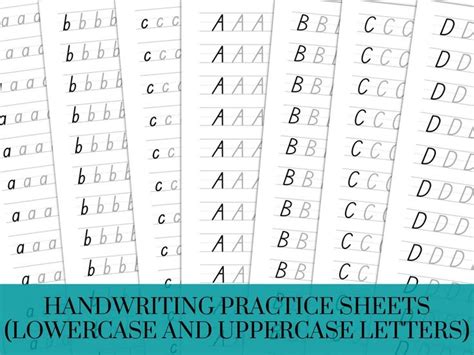 Handwriting Practice Sheet Lowercase And Uppercase Handwriting